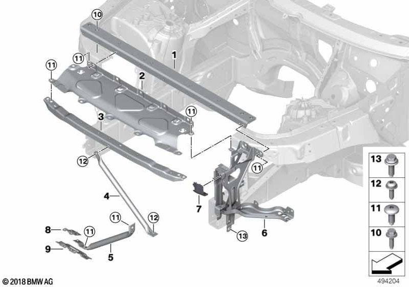 BMW正面の本物のクロス接続（51647421711）| 51647421711