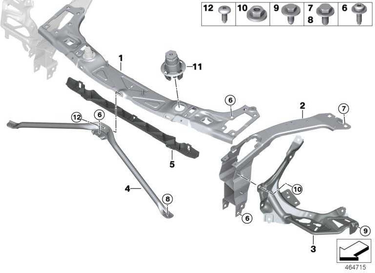 BMW純正V-Strebe Front Wall ECE Mini（51647435400）| 51647435400