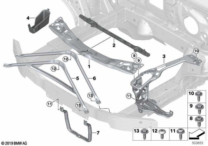BMW正面の本物のクロス接続（51647459878）| 51647459878