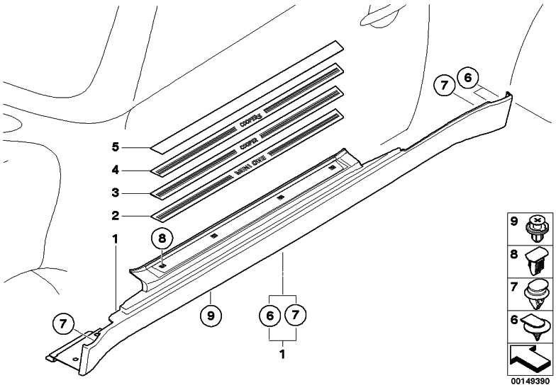BMW本物のクリップミニ（51711496621）| 51711496621