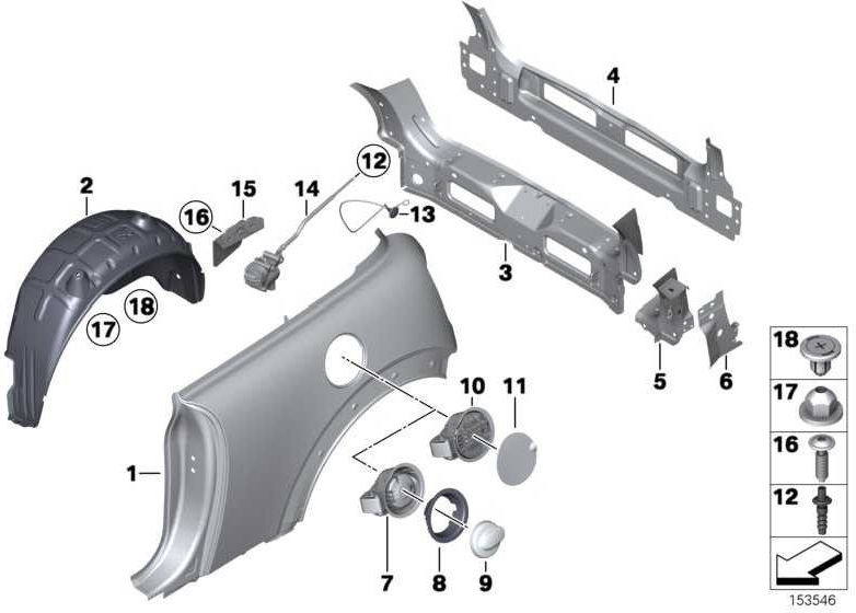 BMW本物のカバーRADHAUS RESTERN LEFT MINI（51717136167）| 51717136167