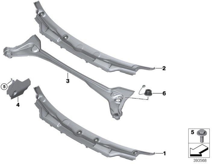 BMW本物のカバーウェルパート1 LHD（51717301015）| 51717301015