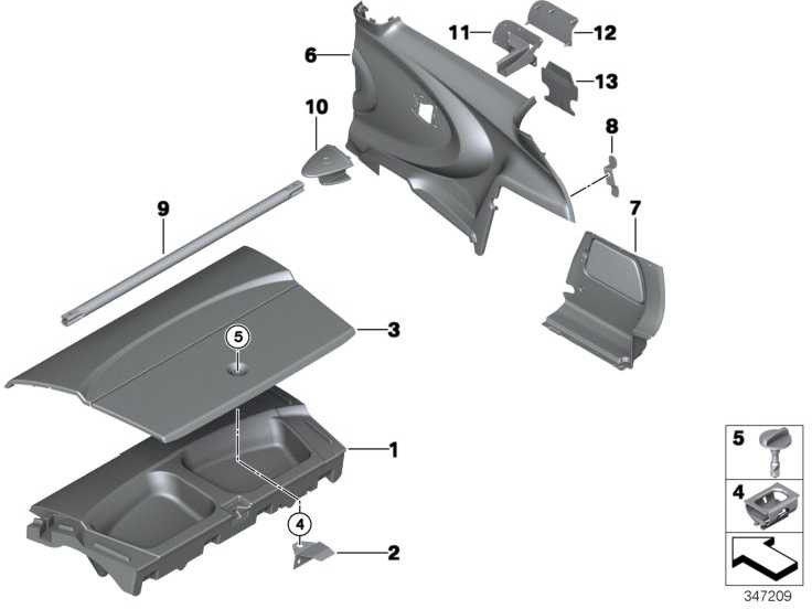 BMW本物のカバー録音列ladeagut right gp2（51717330578）| 51717330578