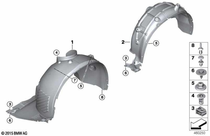 BMW純正カバーRadhaus Front Left（51717356451）| 51717356451