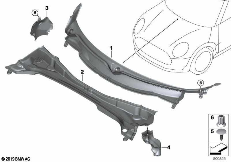 BMW本物のカバーウェルパート2（51717380741）| 51717380741