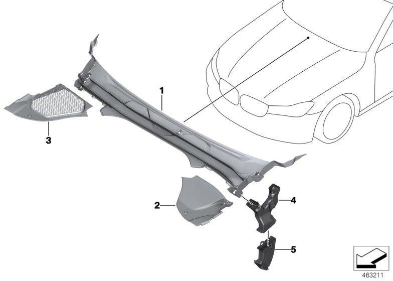 BMW本物のカバーウェルパート1（51717388714）| 51717388714