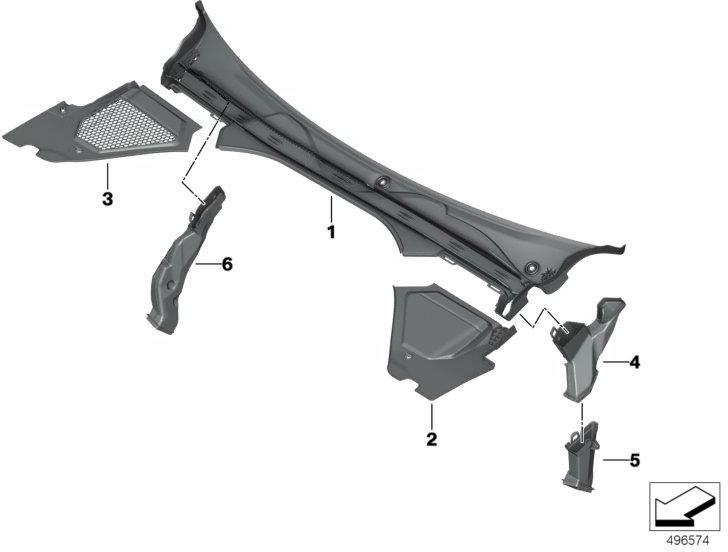 BMW本物のカバーウェルパート2 LHD（51717427846）| 51717427846