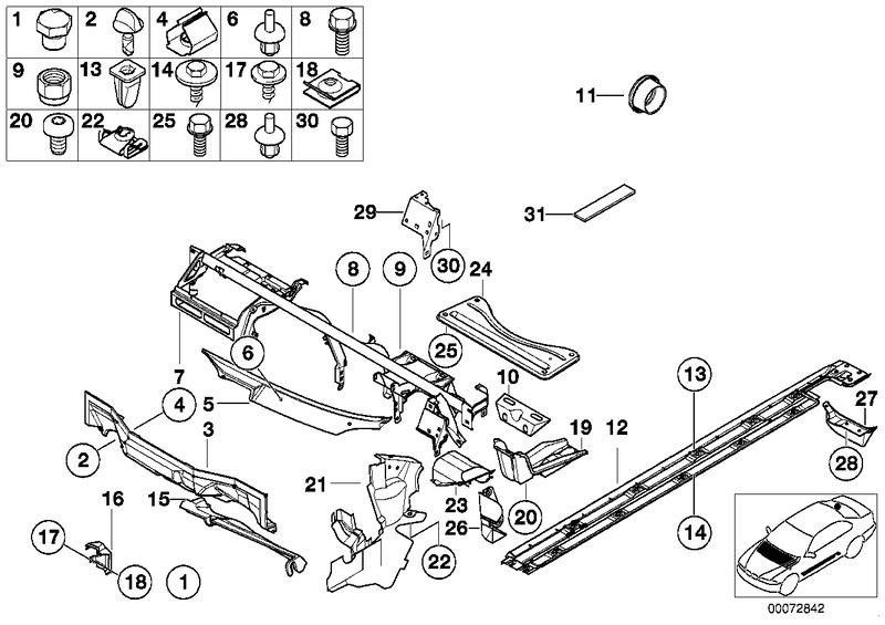 BMW本物のKlammer（51718204921）| 51718204921
