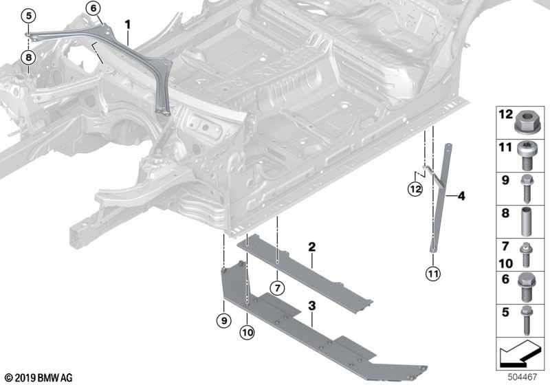 BMW背面にある本物の接続キャリアトンネル（51718499413）| 51718499413