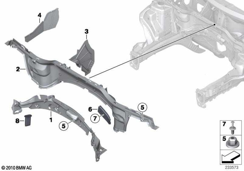 BMW本物のクラッディングフロントウォールトップ（51719813581）| 51719813581