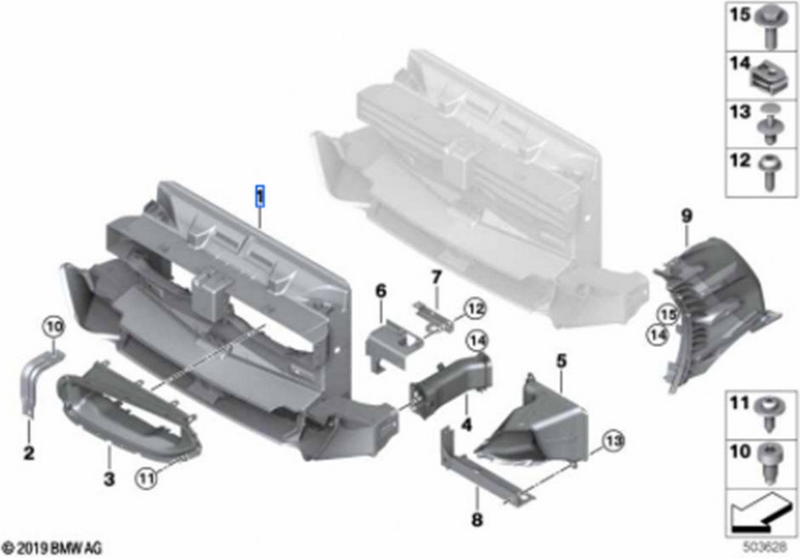 フラップ制御付きBMW本物のエアガイド（M）（51745A22378）| 51745A22378