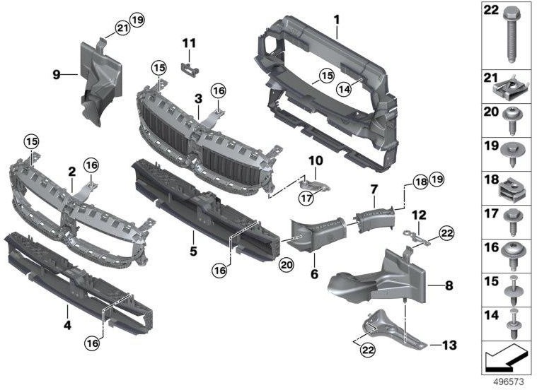 上記のフラップ制御を備えたBMW本物のエアガイド（51745A22C60）| 51745A22C60