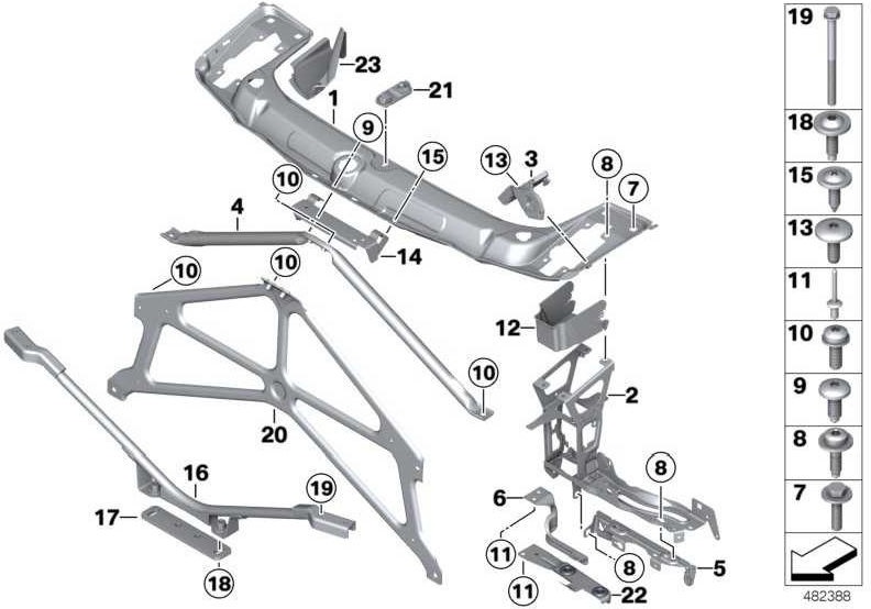 BMW本物のホルダー左上に追加のクーラー（51747389929）| 51747389929