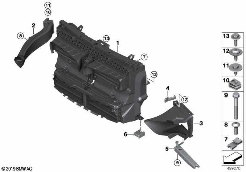 フラップコントロールUFSを備えたBMW本物のエアガイド（51747410908）| 51747410908