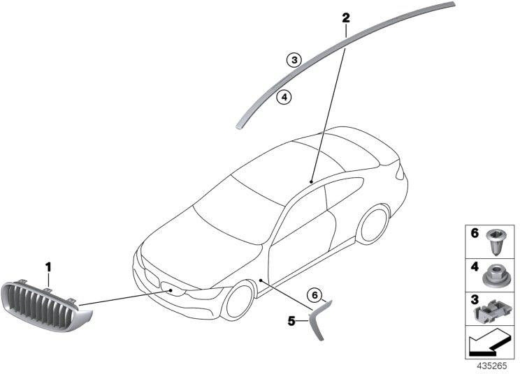 BMW本物のエアガイド側壁プライミング。 li。 （51747494355）| 51747494355