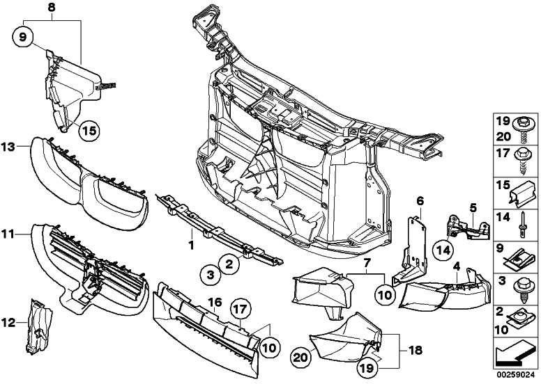 BMW純正空気保護モーターオイルクーラーフロント右1シリーズ（51748046326）| 51748046326