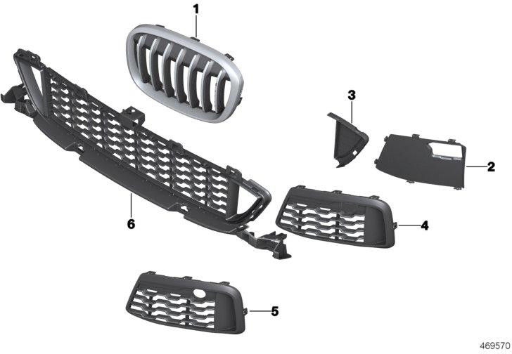 BMW純正ブレンド空気保護ミッテ右M（51748063000）| 51748063000
