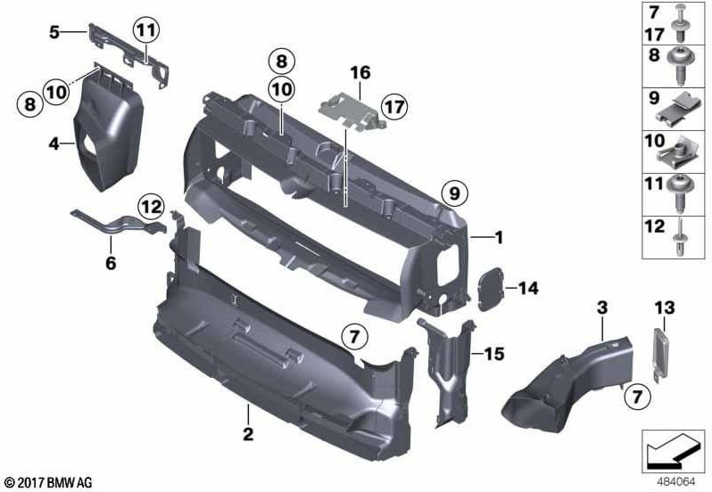 BMWアウトソーシングクーラー右M（51748064276）の本物の空気保護| 51748064276