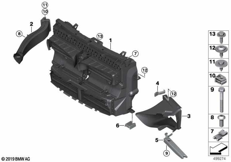フラップコントロールM（51748094560）を備えたBMW本物のエアガイド| 51748094560