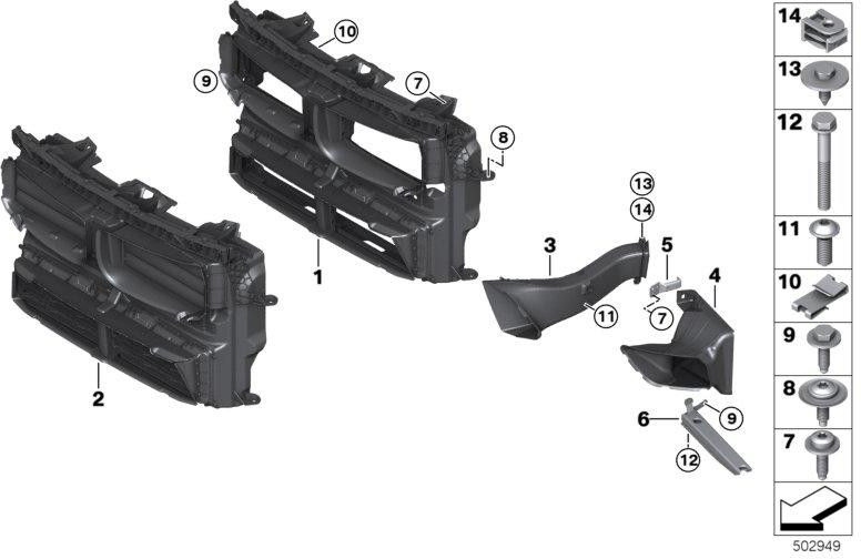 フラップコントロールRCARを備えたBMW本物のエアガイド（51748493428）| 51748493428