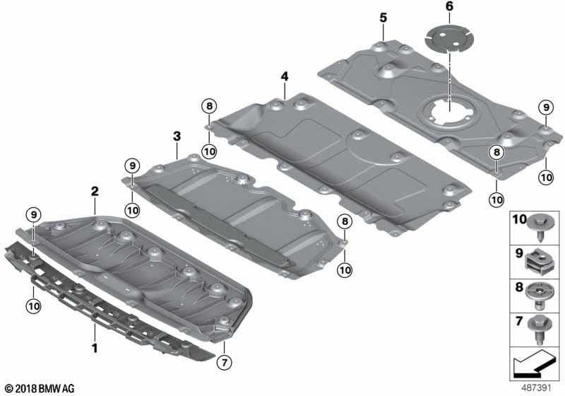 BMW純正エンジンコンパートメントシールドフロント（51757340857）| 51757340857