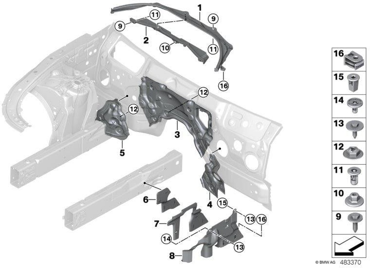 BMW正面右AWDの本物のカバーステアリングユニット（51757347022）| 51757347022