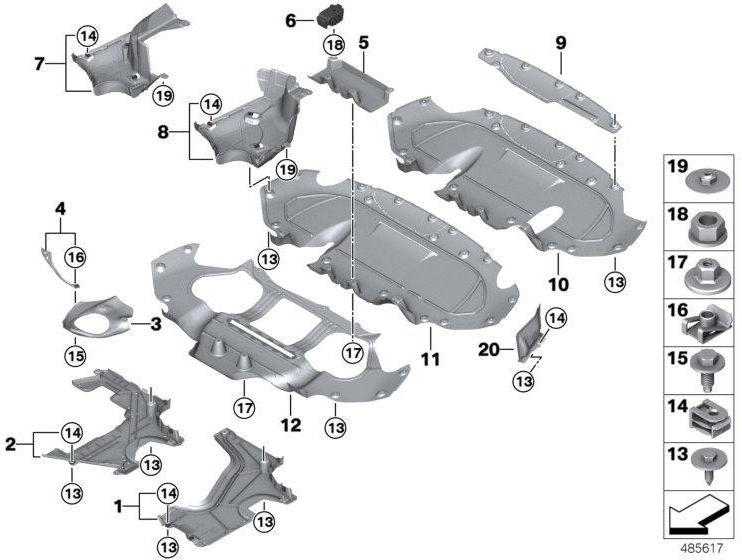 BMW本物のアンダーボディ衣類バック（51757399329）| 51757399329