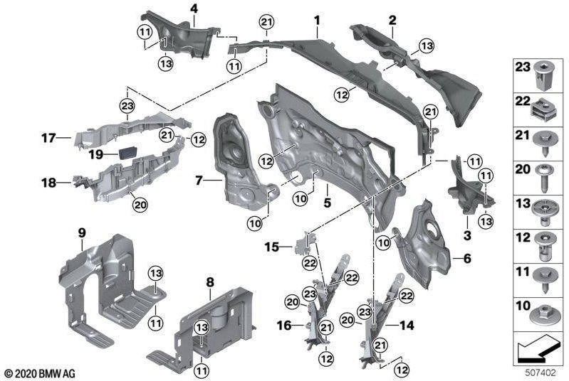 BMW正面右4WD（51757424918）の本物のカバーステアリングユニット| 51757424918