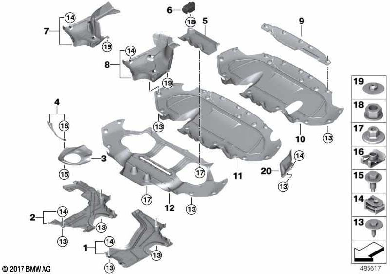 BMW本物のアンダーボディ衣料品タンク右（51757441178）| 51757441178