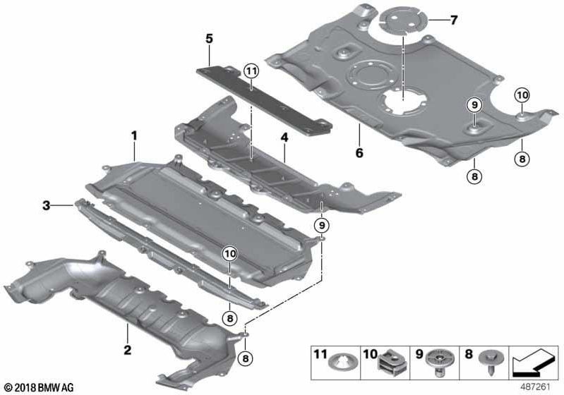 BMW純正アダプターエンジンコンパートメントシールド-M-（51758075271）| 51758075271