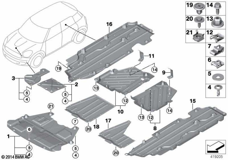 BMW純正熱断熱エンジンコンパートメントシールド（51759807732）| 51759807732