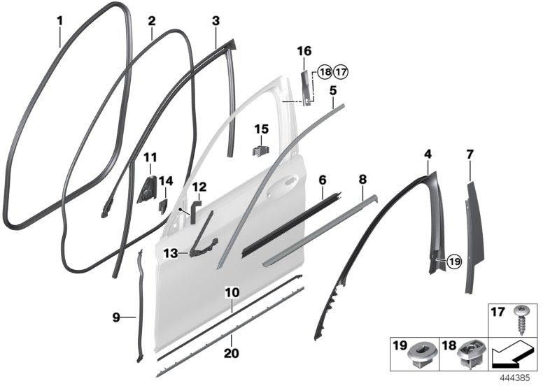 BMW右下の本物のシールAピラー（51767336050）| 51767336050