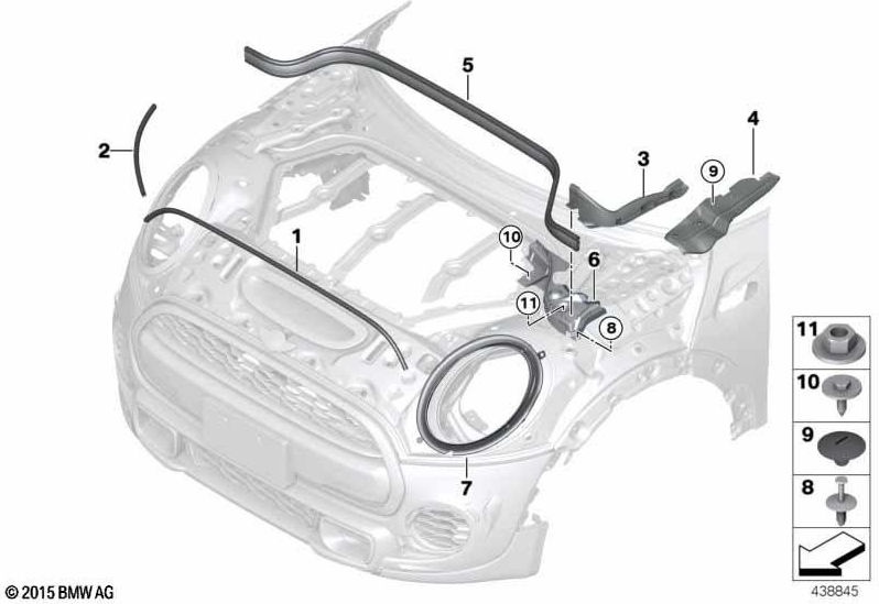 BMW本物のシーリングラドハウス右（51767388098）| 51767388098