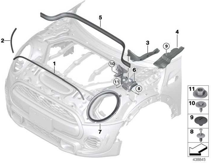 BMW本物の詩のヘッドライトは右のミニ（51767391410）| 51767391410