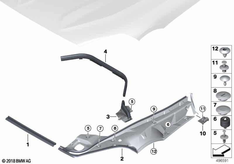 BMW本物のシールフロントフラップフロント（51767435524）| 51767435524