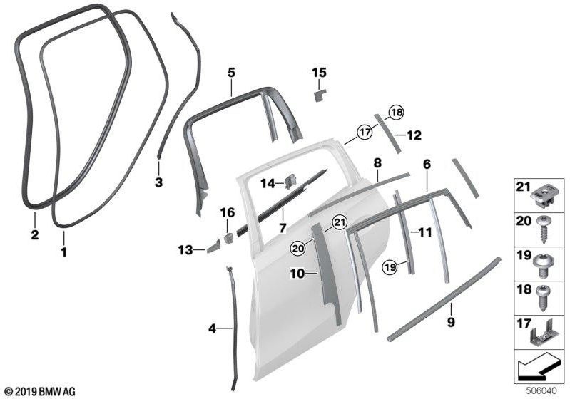 bmw左側の本物のfuj。bピラー（51767437805）| 51767437805