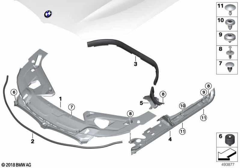 BMW純正カバーエンジンコンパートメントセンター（51767465212）| 51767465212