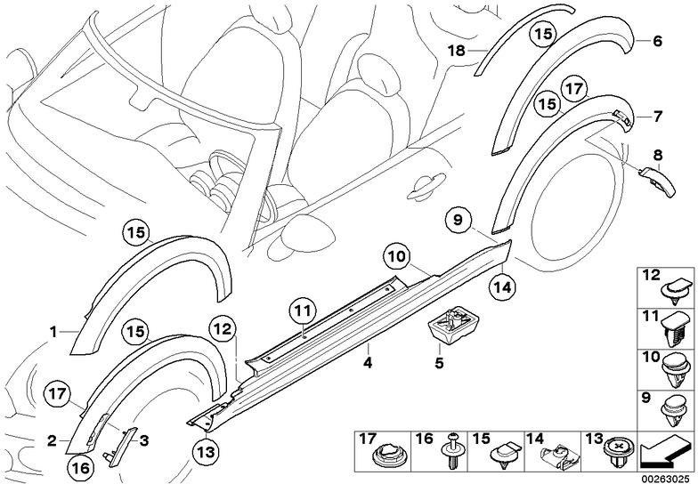 BMW左側の左側マーカー（51772751321）の本物の拡大側の壁）| 51772751321