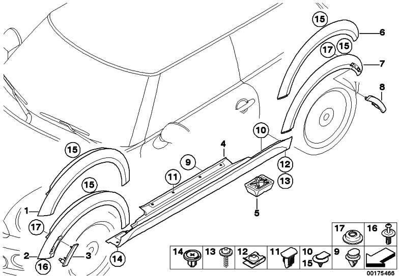 BMW本物のアパーチャバイクランランフロント左ミニ（51777216071）| 51777216071
