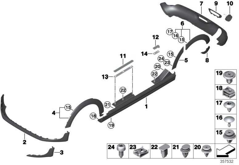 BMWバックミニの本物の絞り（51777374898）| 51777374898