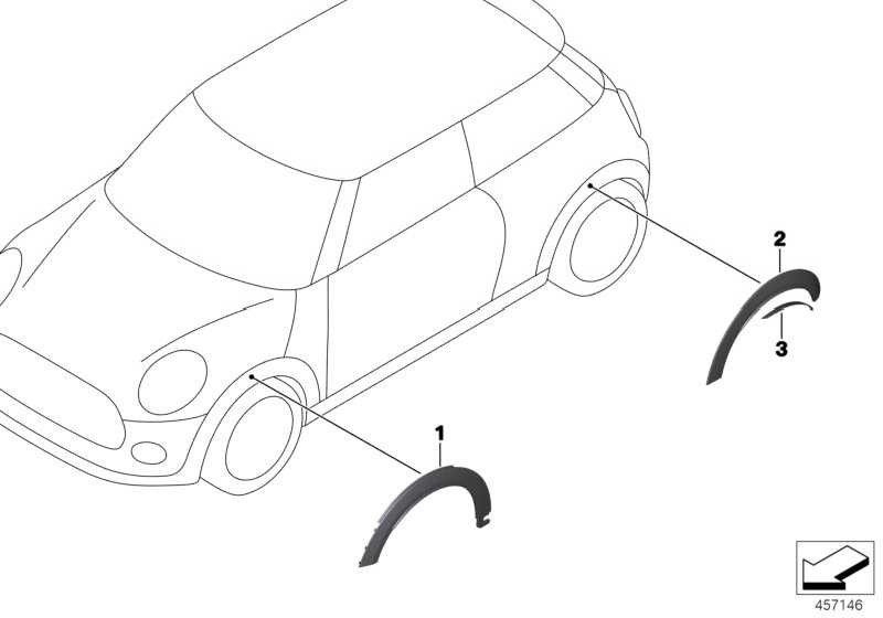 BMW本物のブレンドバイクランフロント右JCWミニ（51777376012）| 51777376012