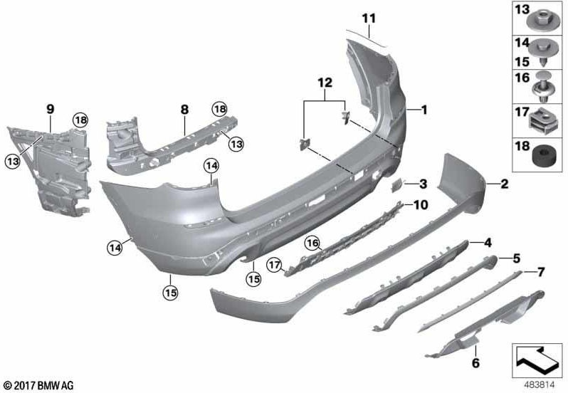 BMW本物のセット録音PDC/PMAセンサーの背面（51777488288）| 51777488288