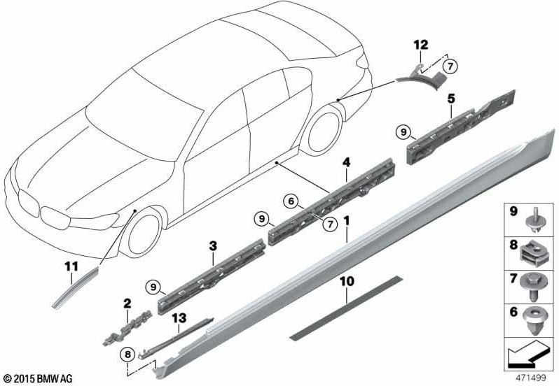 右のM（51778064984）にプライミングされたBMW本物のシルクラッディング| 51778064984