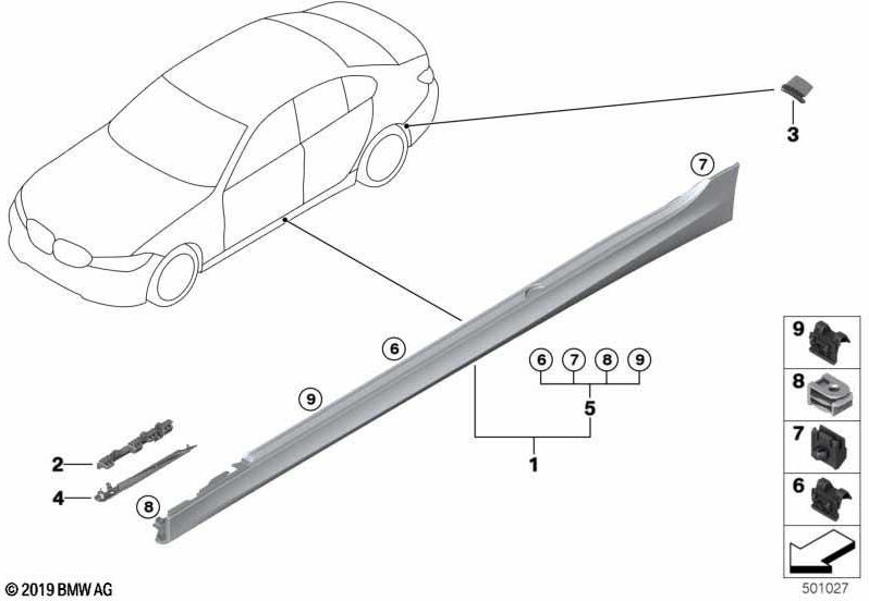 BMW純正カバーSchweckerプライミング右M（5177809908）| 5177809908
