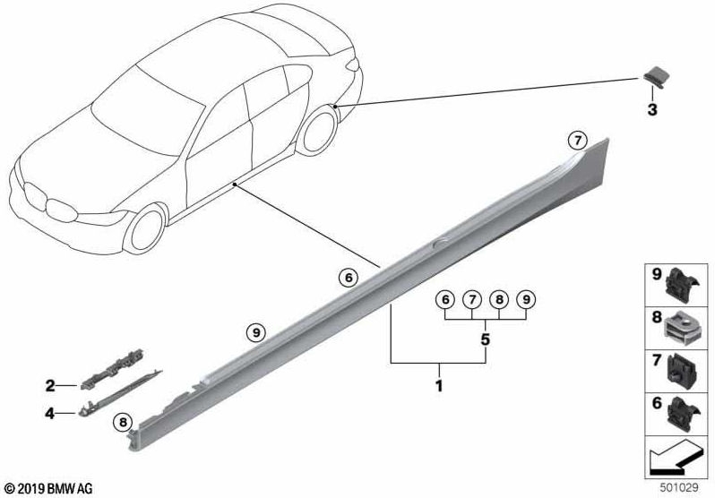BMW本物のカバースリーズプライミング右（51778493950）| 51778493950