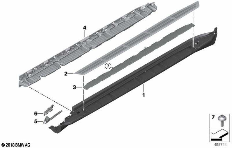 BMW純正カバーSweller Freithrett Right（51778498998）| 51778498998