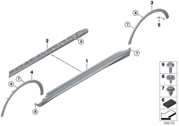 BMW純正カバーSchwecker Primed Right -M-（51778745430）| 51778745430