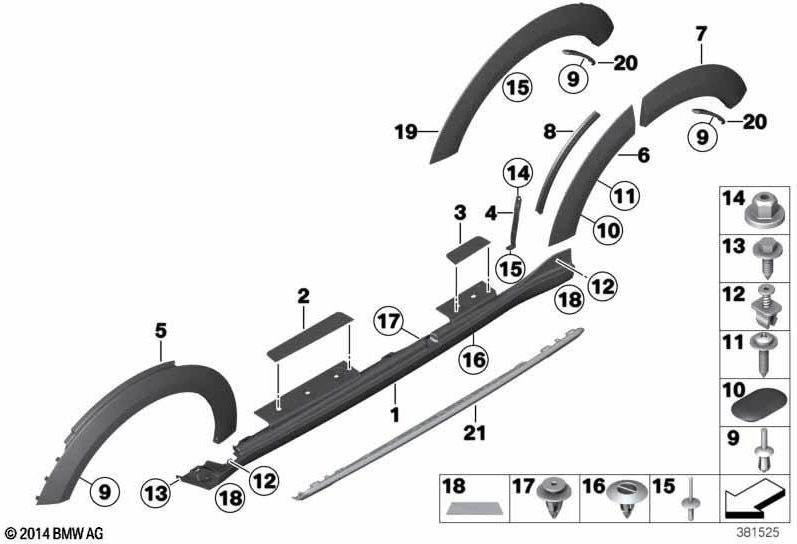 BMW本物のradlaufblendeブラック右（51779812584）| 51779812584