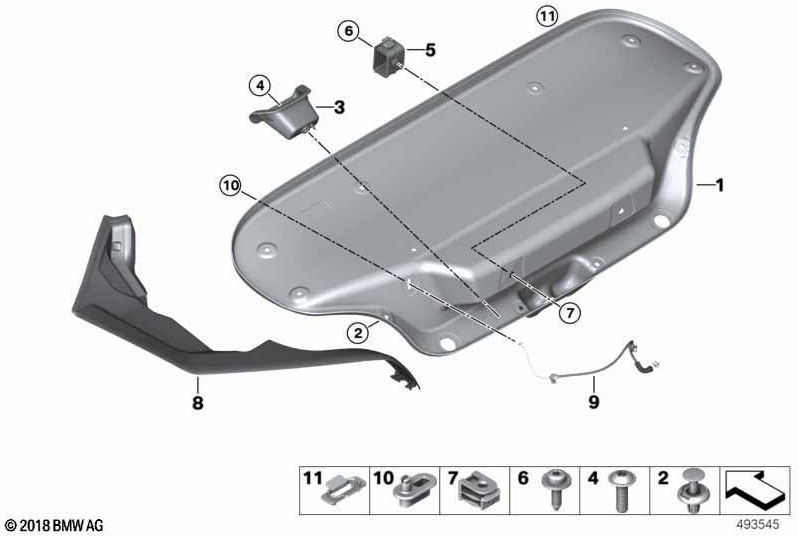 右側のBMW純正開口水チャネル（51947456944）| 51947456944