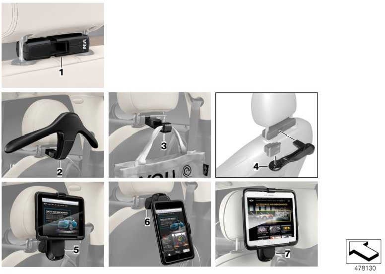 右のTandC System Mini（51952354326）のBMW純正基本キャリア51952354326